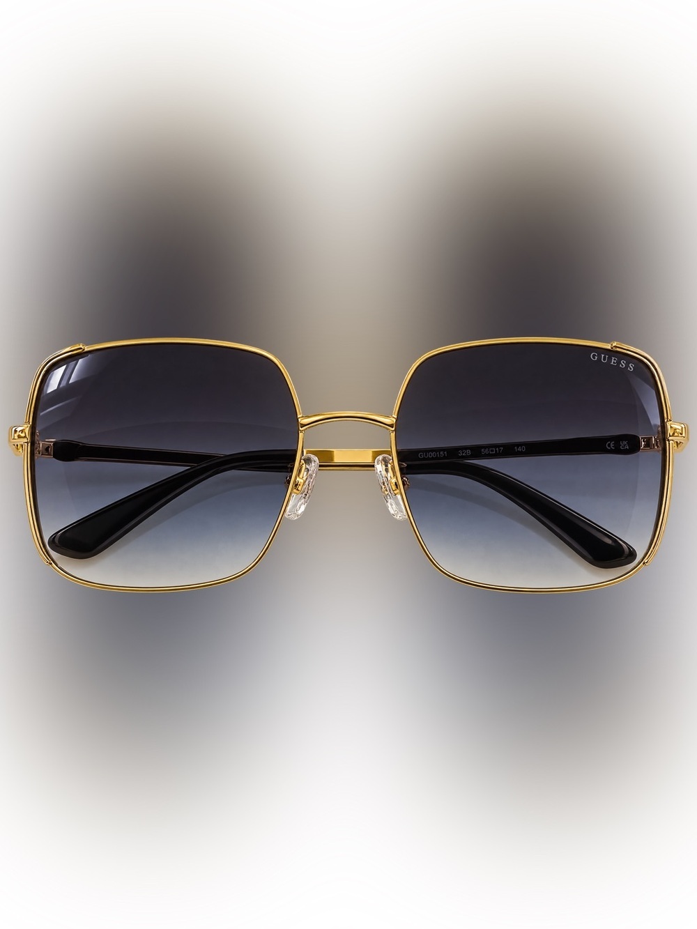 GUESS GU00194 32B Women’s Oversized Square Sunglasses Gold Gradient Lens NEW